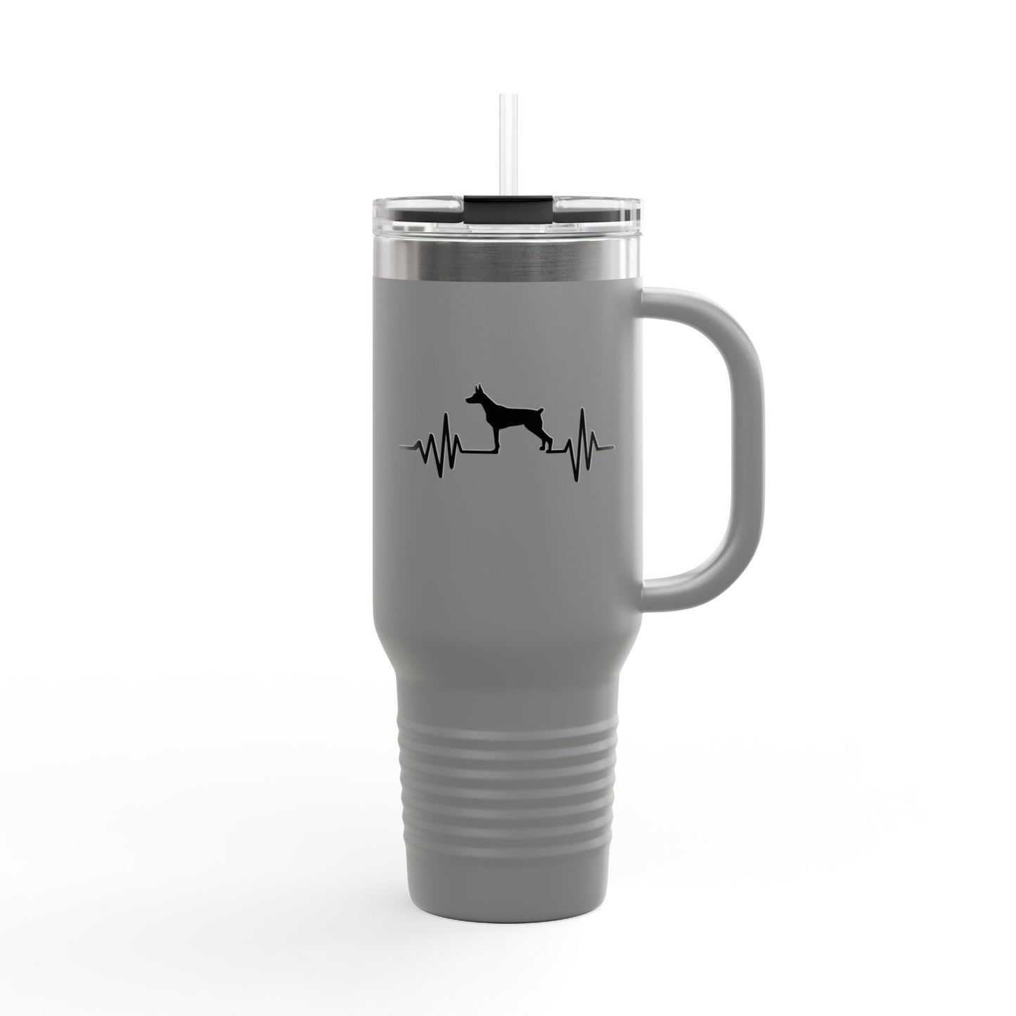 My Heart Beats For Dobermans Insulated Travel Mug