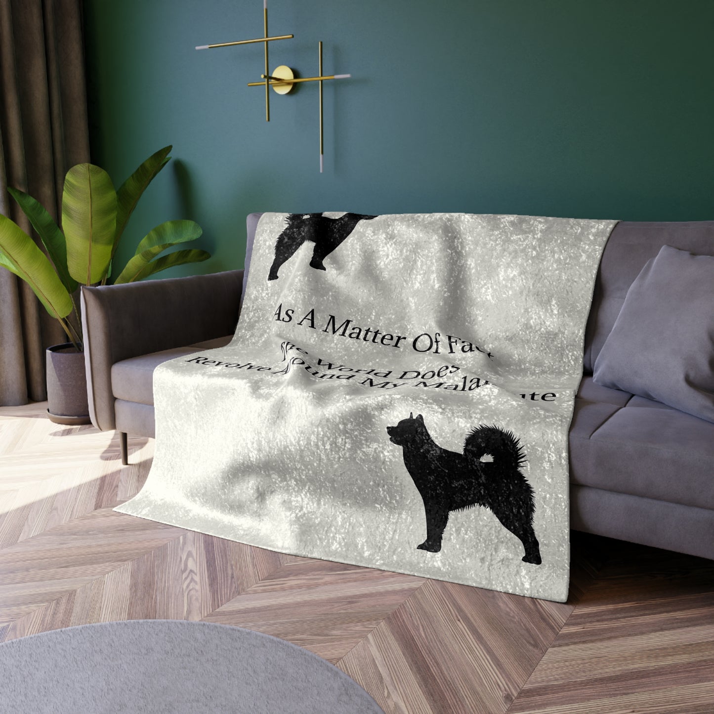 Matter Of Fact Malamute Crushed Velvet Blanket