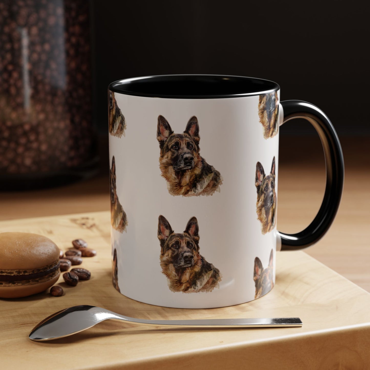 German Shepherd Head 2-Tone Coffee Mug