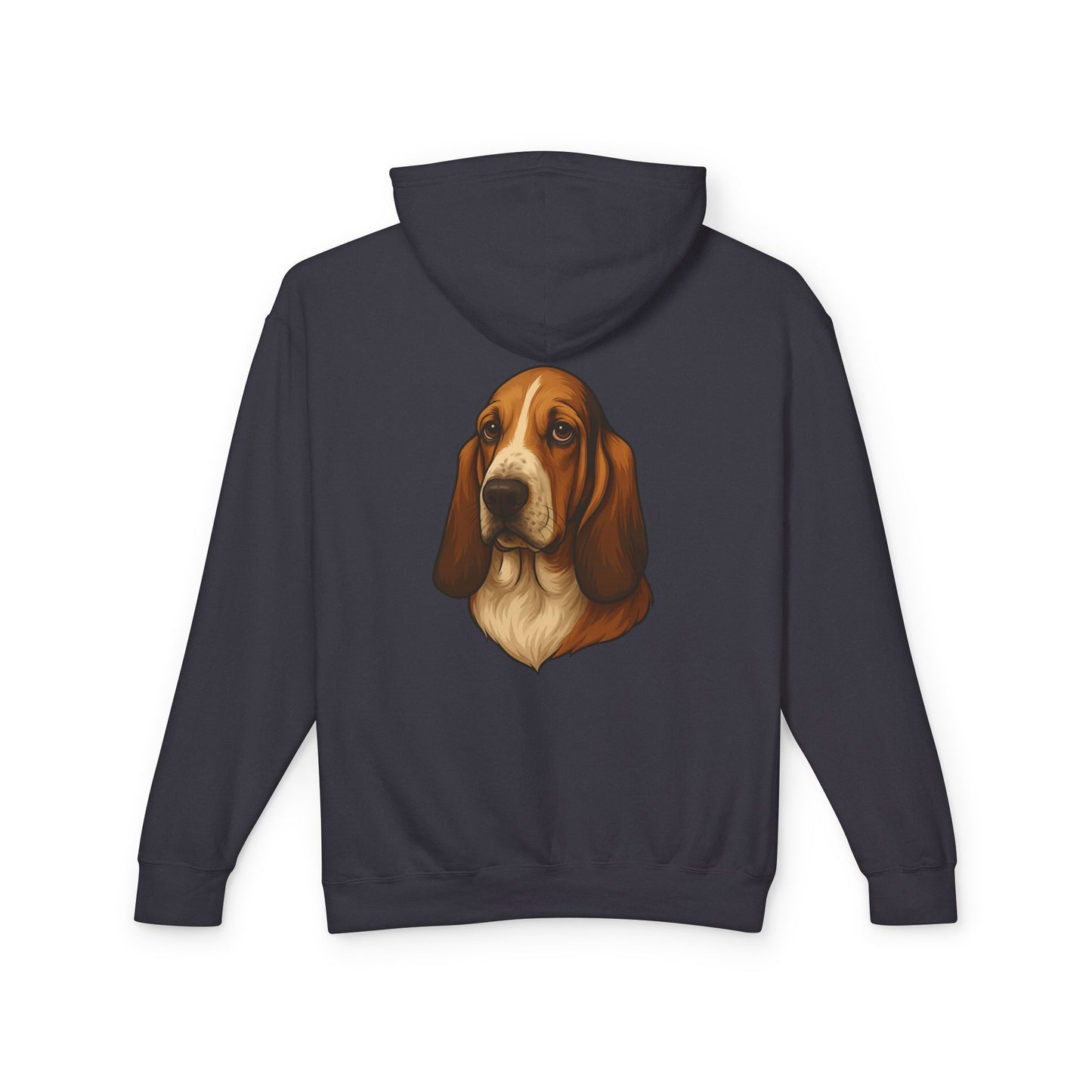Basset Hound Head Unisex Lightweight Hoodie