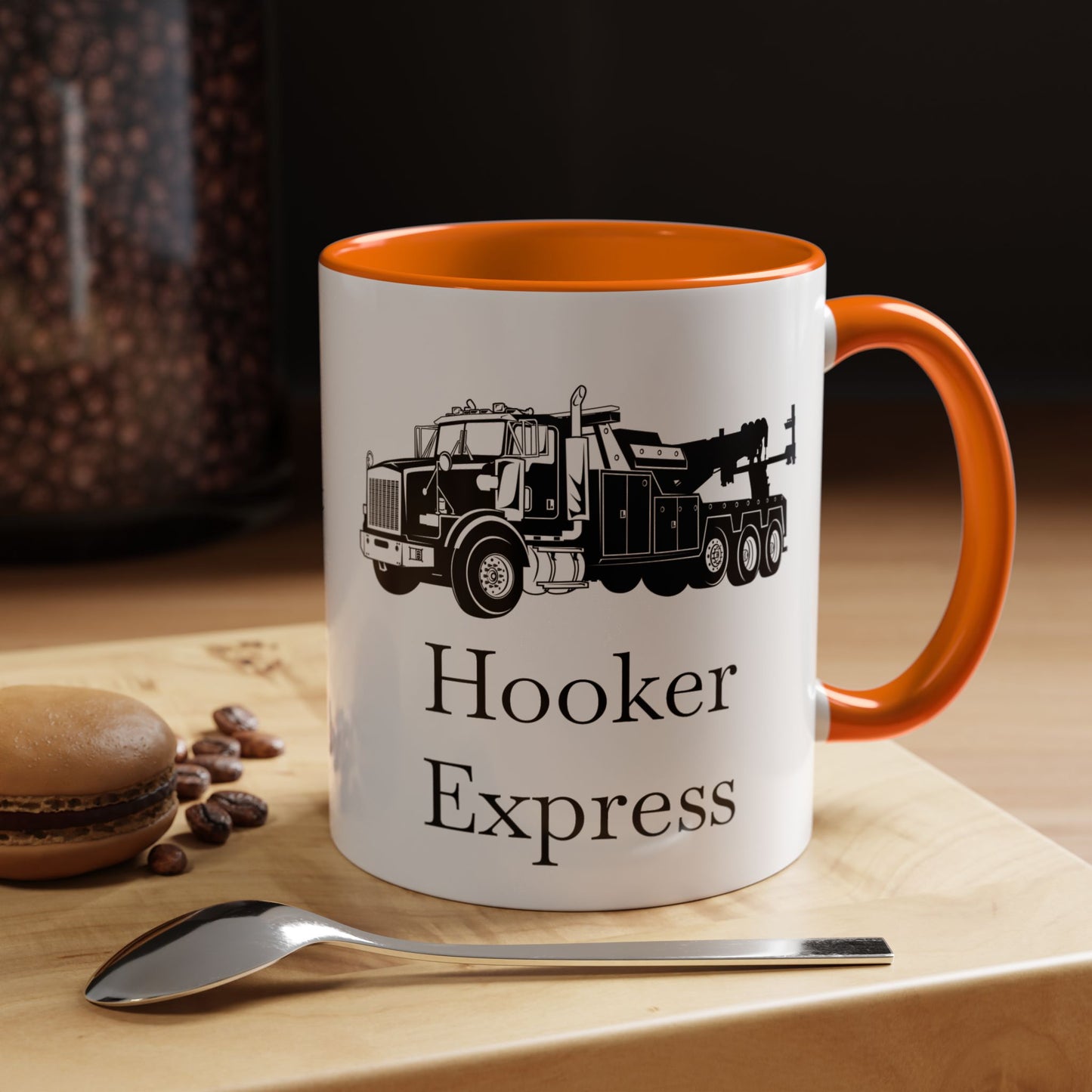 H**ker Express Heavy Tow Truck 2-Tone Coffee Mug