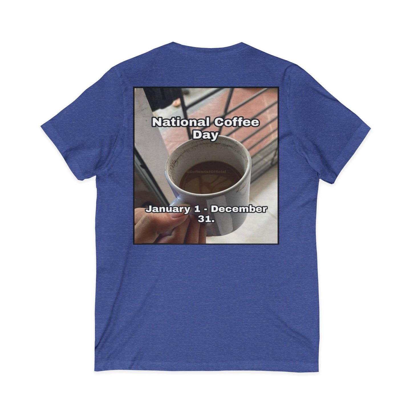 National Coffee Day Unisex Short Sleeve V-Neck Tee