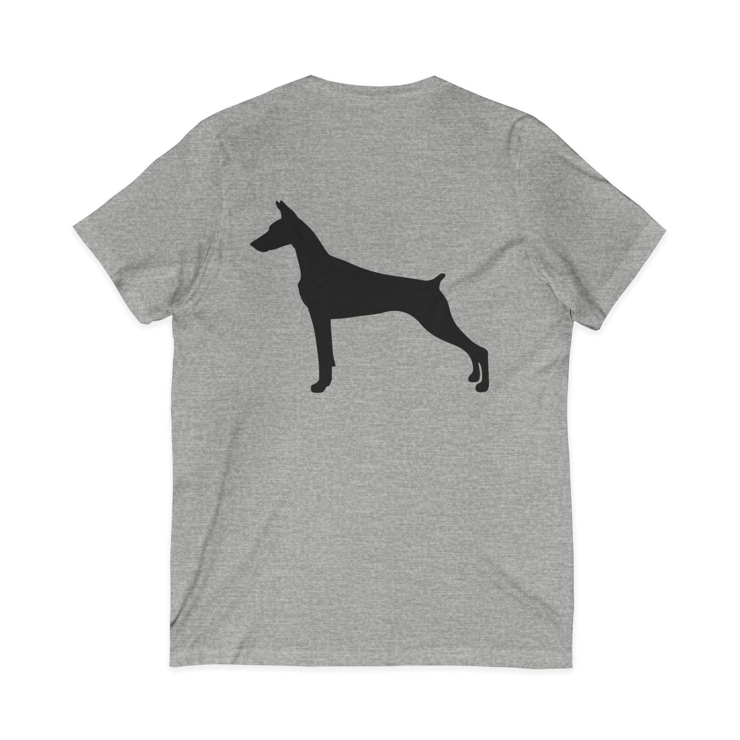 Doberman Silhouette Unisex Short Sleeve V-Neck Tee