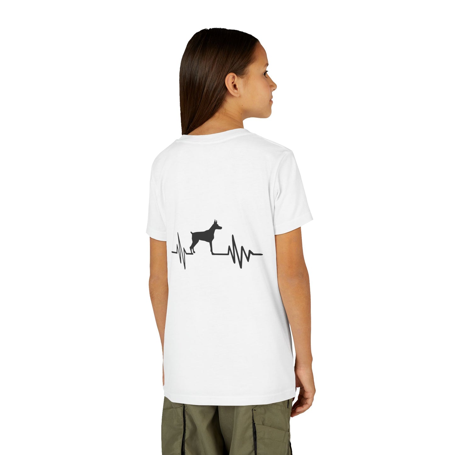 My Heart Beats For Dobermans Youth Unisex Short Sleeve Crewneck Tee