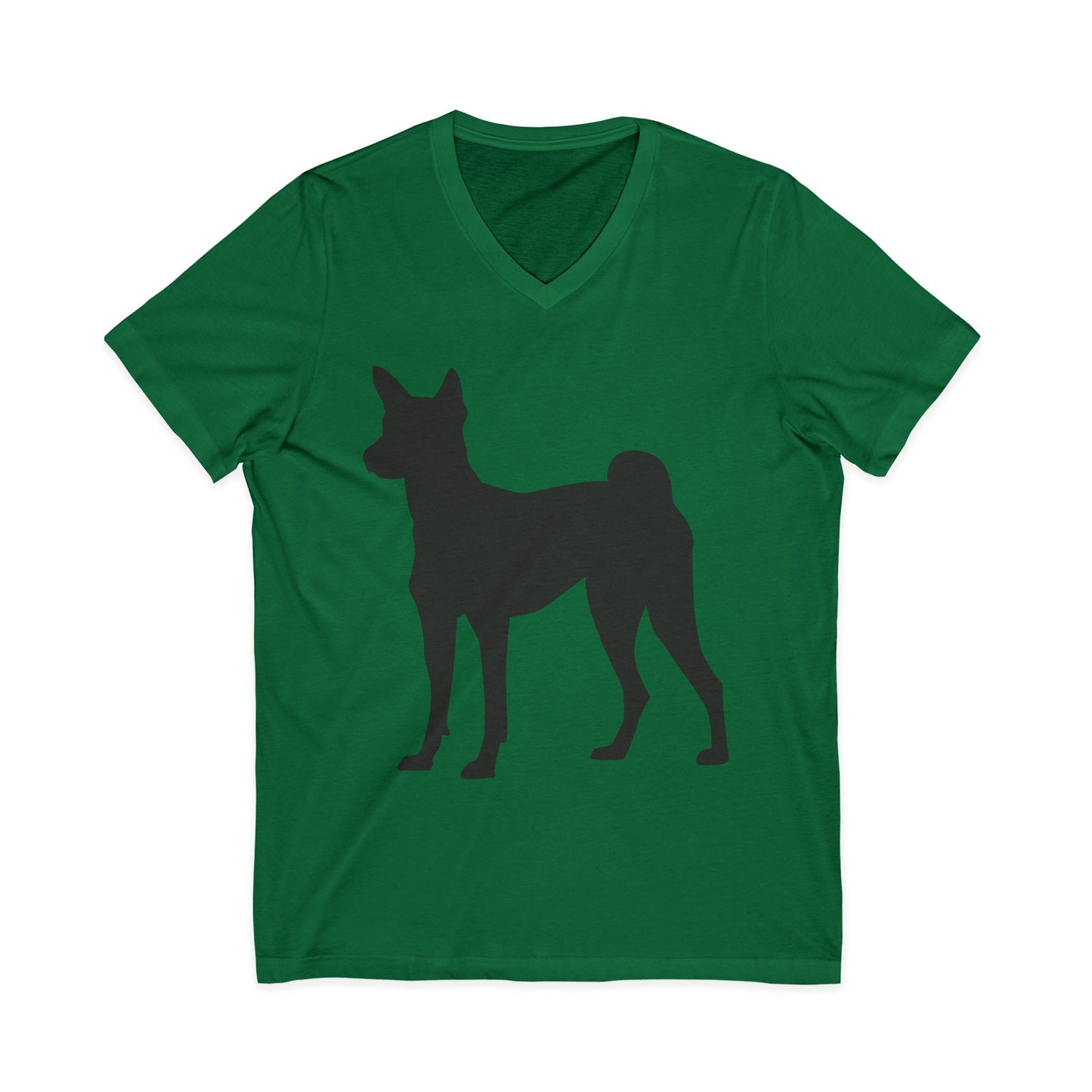 Basenji Silhouette Unisex Short Sleeve V-Neck Tee