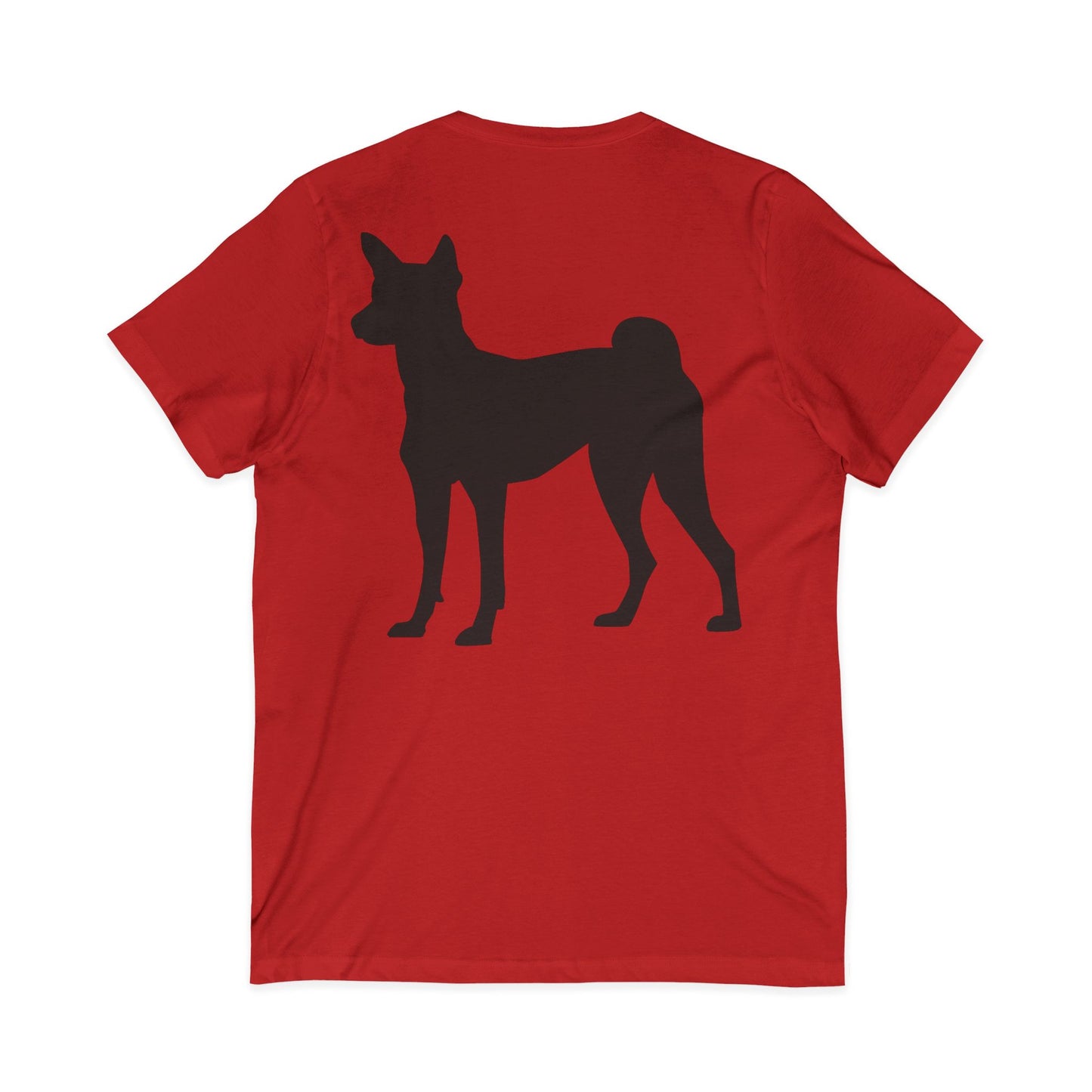Basenji Silhouette Unisex Short Sleeve V-Neck Tee