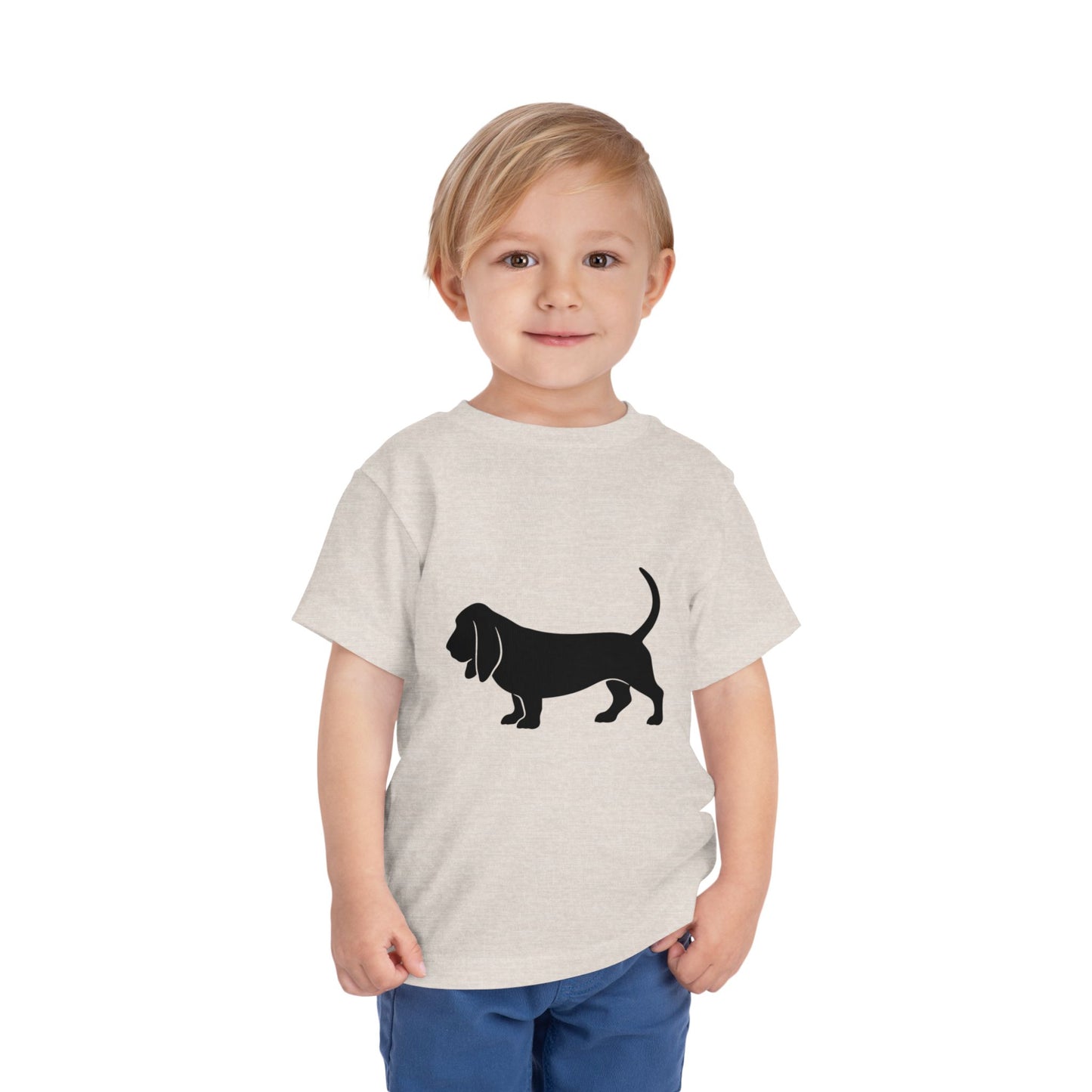 Basset Hound Silhouette Toddler Unisex Short Sleeve Crewneck Tee