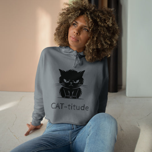 CAT-titude Women's Crop Hoodie