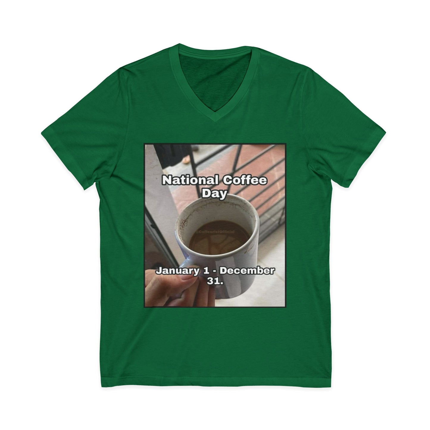 National Coffee Day Unisex Short Sleeve V-Neck Tee