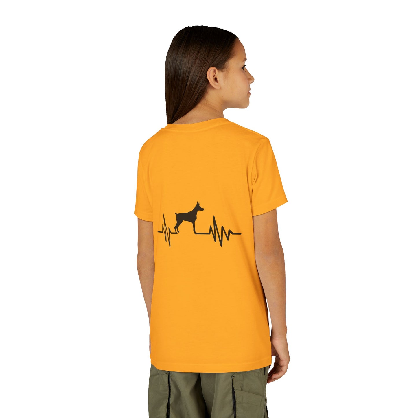 My Heart Beats For Dobermans Youth Unisex Short Sleeve Crewneck Tee