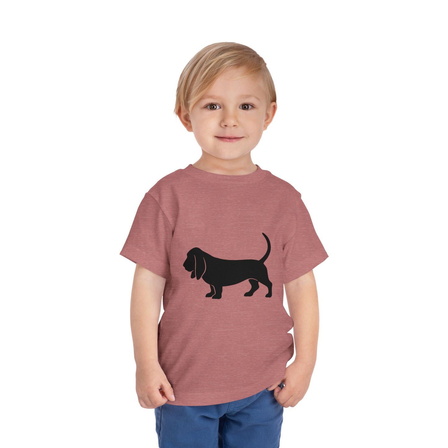 Basset Hound Silhouette Toddler Unisex Short Sleeve Crewneck Tee