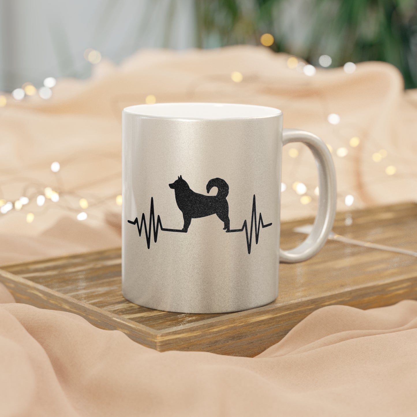 My Heart Beats For Malamutes Metallic Coffee Mug