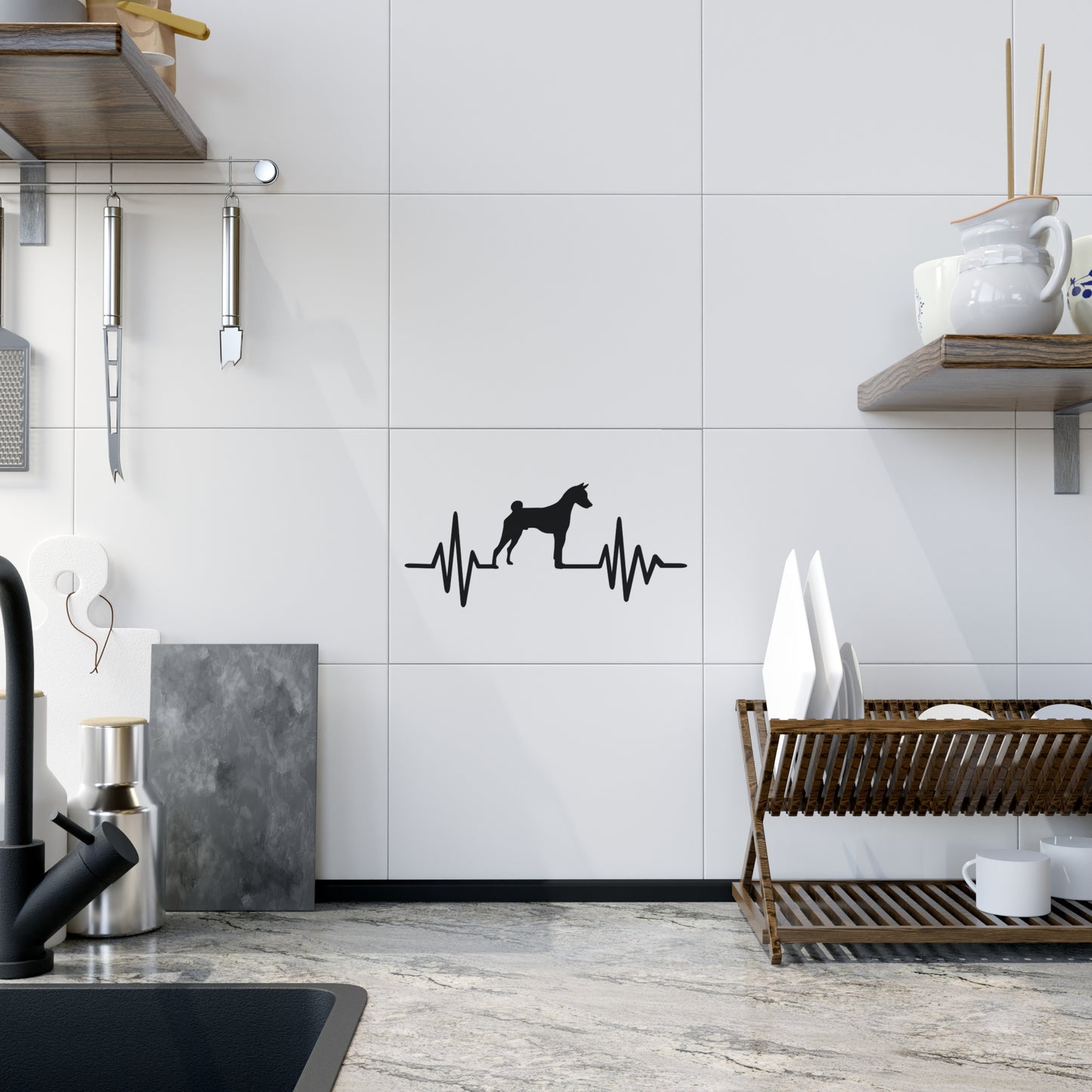 My Heart Beats For Basenjis Ceramic Photo Tile