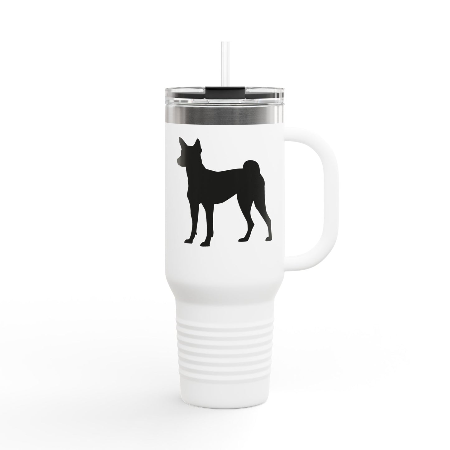 Basenji Silhouette Insulated Travel Mug