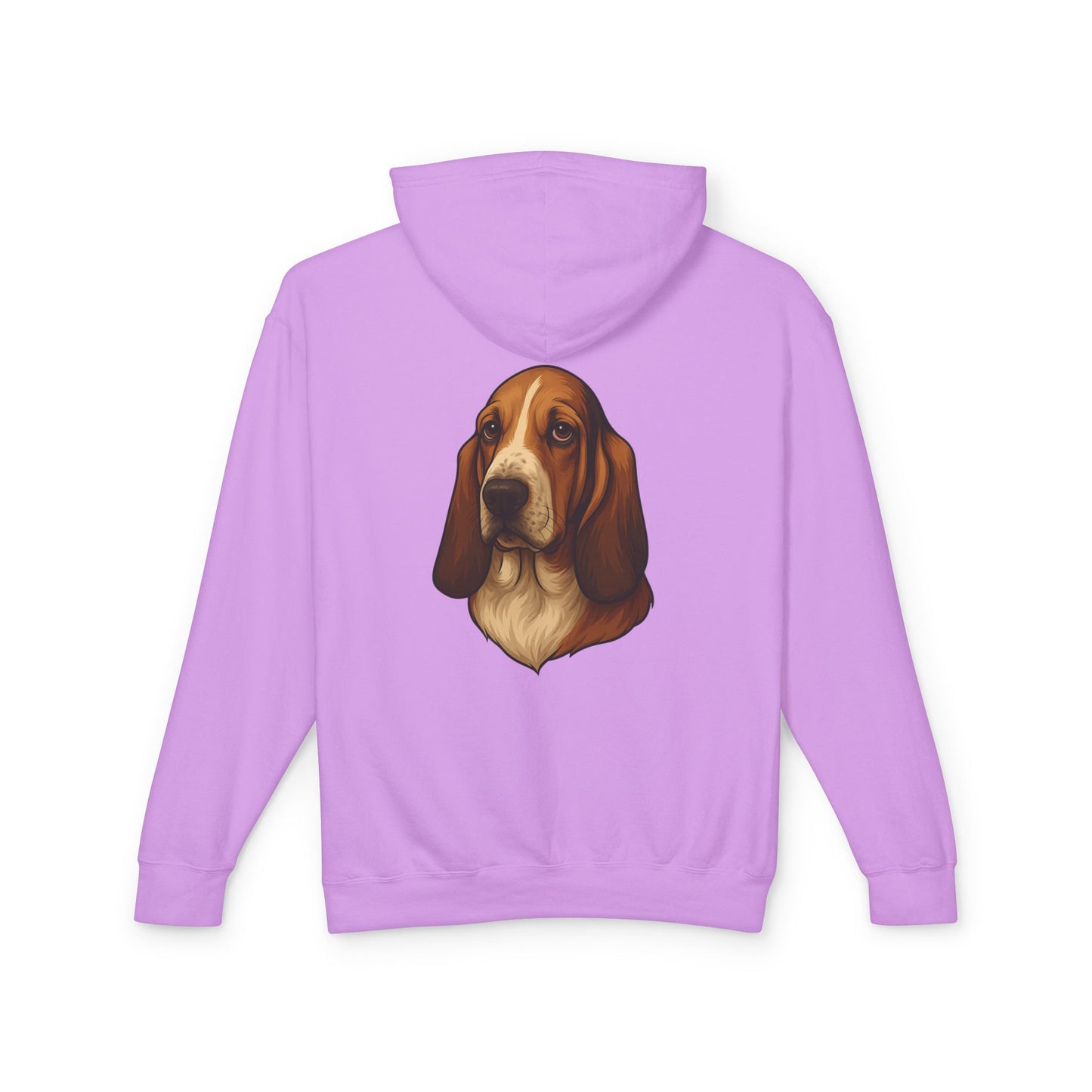 Basset Hound Head Unisex Lightweight Hoodie