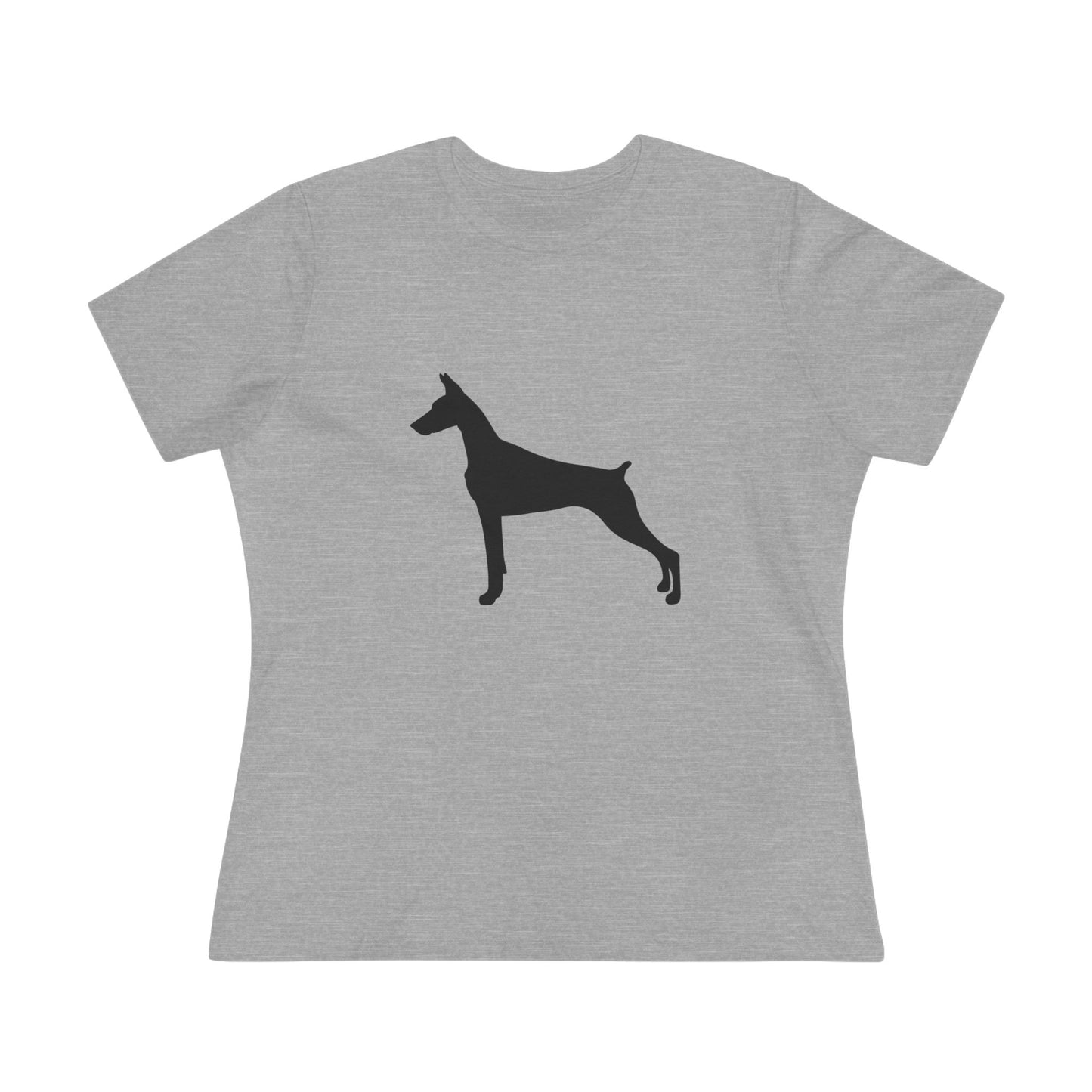 Doberman Silhouette Women's Short Sleeve Crewneck Tee
