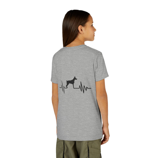 My Heart Beats For Dobermans Youth Unisex Short Sleeve Crewneck Tee