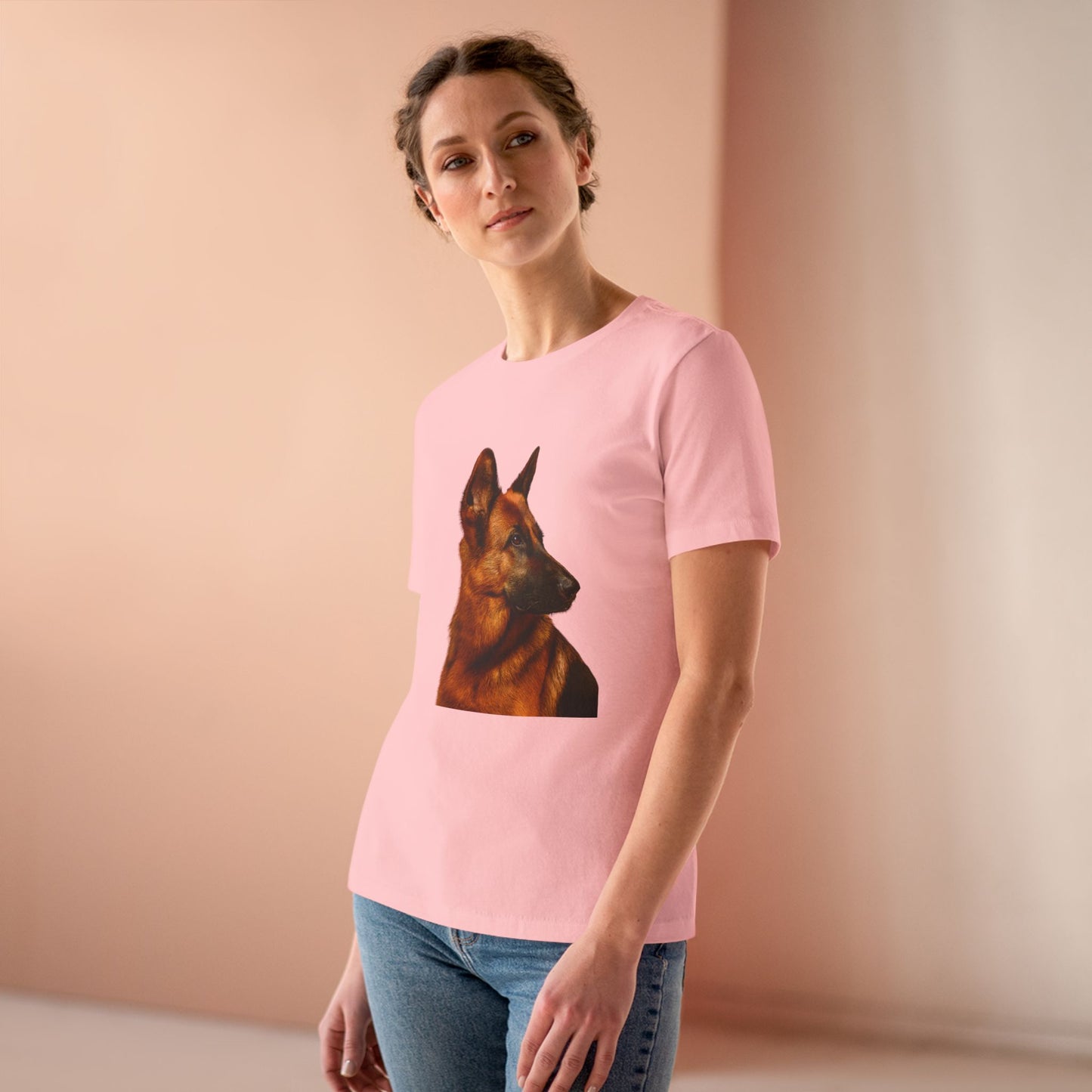 German Shepherd Head Women's Short Sleeve Crewneck Tee