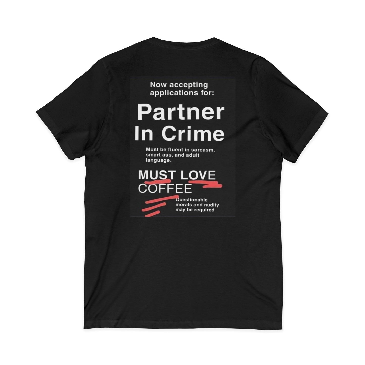 Partner In Crime Unisex Short Sleeve V-Neck Tee