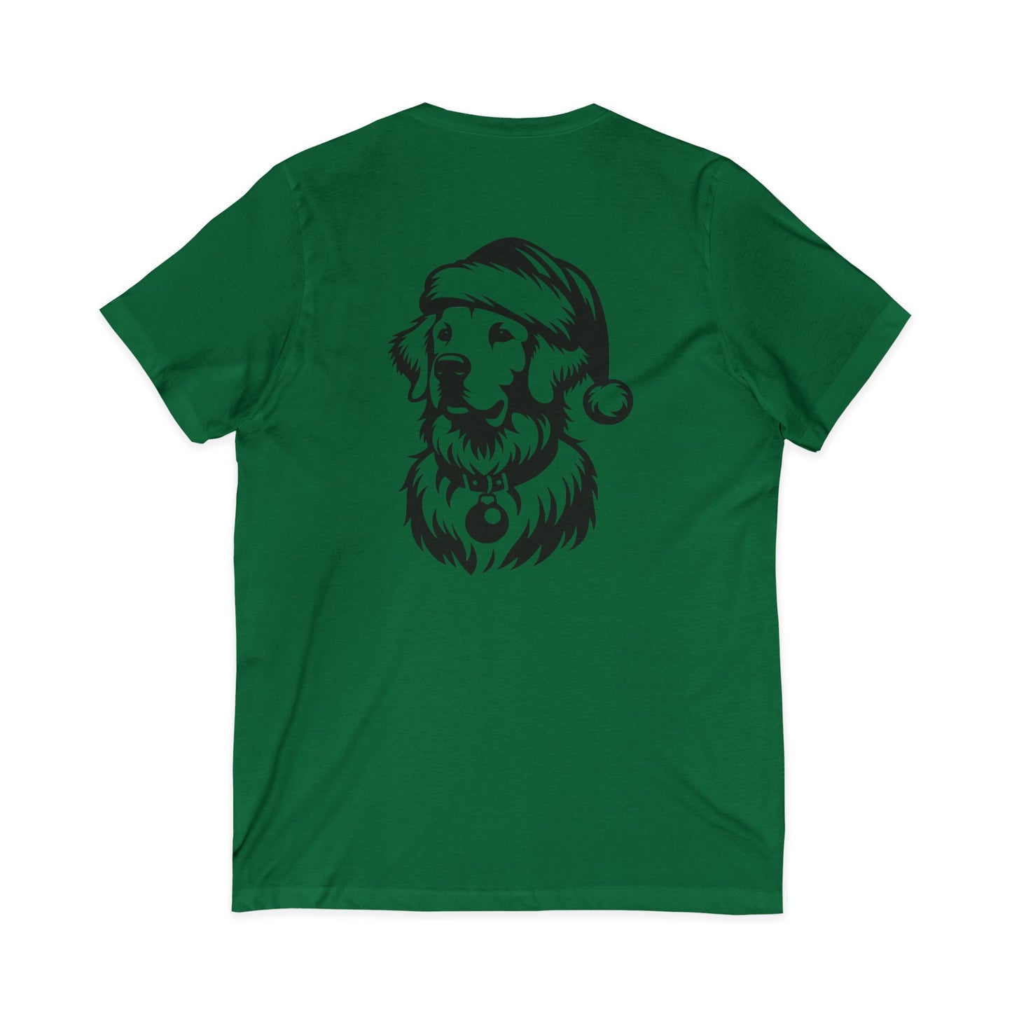 Santa Paws Golden Unisex Short Sleeve V-Neck Tee