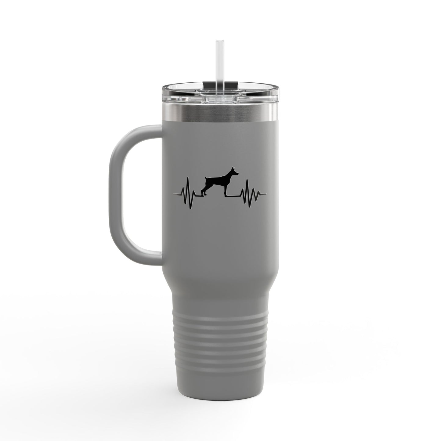 My Heart Beats For Dobermans Insulated Travel Mug