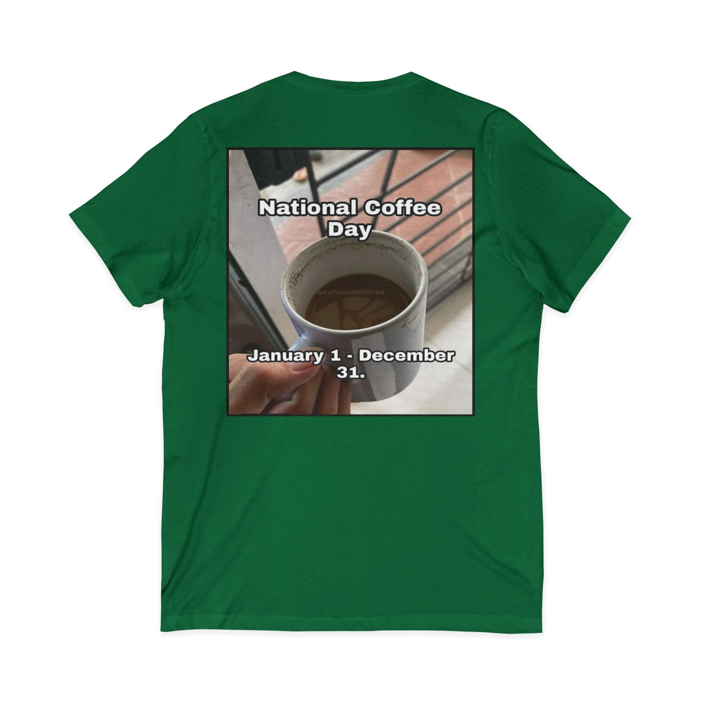 National Coffee Day Unisex Short Sleeve V-Neck Tee