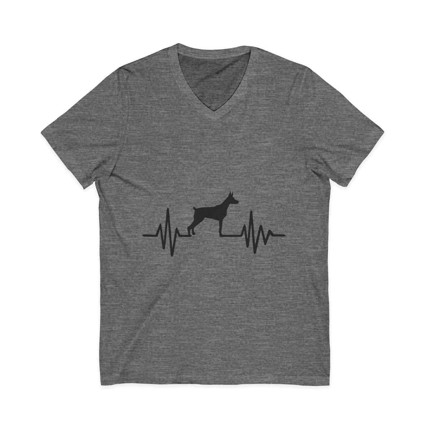 My Heart Beats For Dobermans Unisex Short Sleeve V-Neck Tee