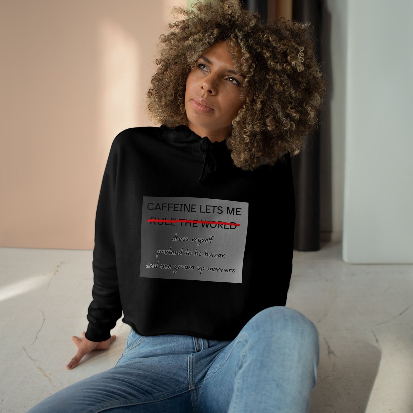 Caffeine Lets Me Women's Crop Hoodie