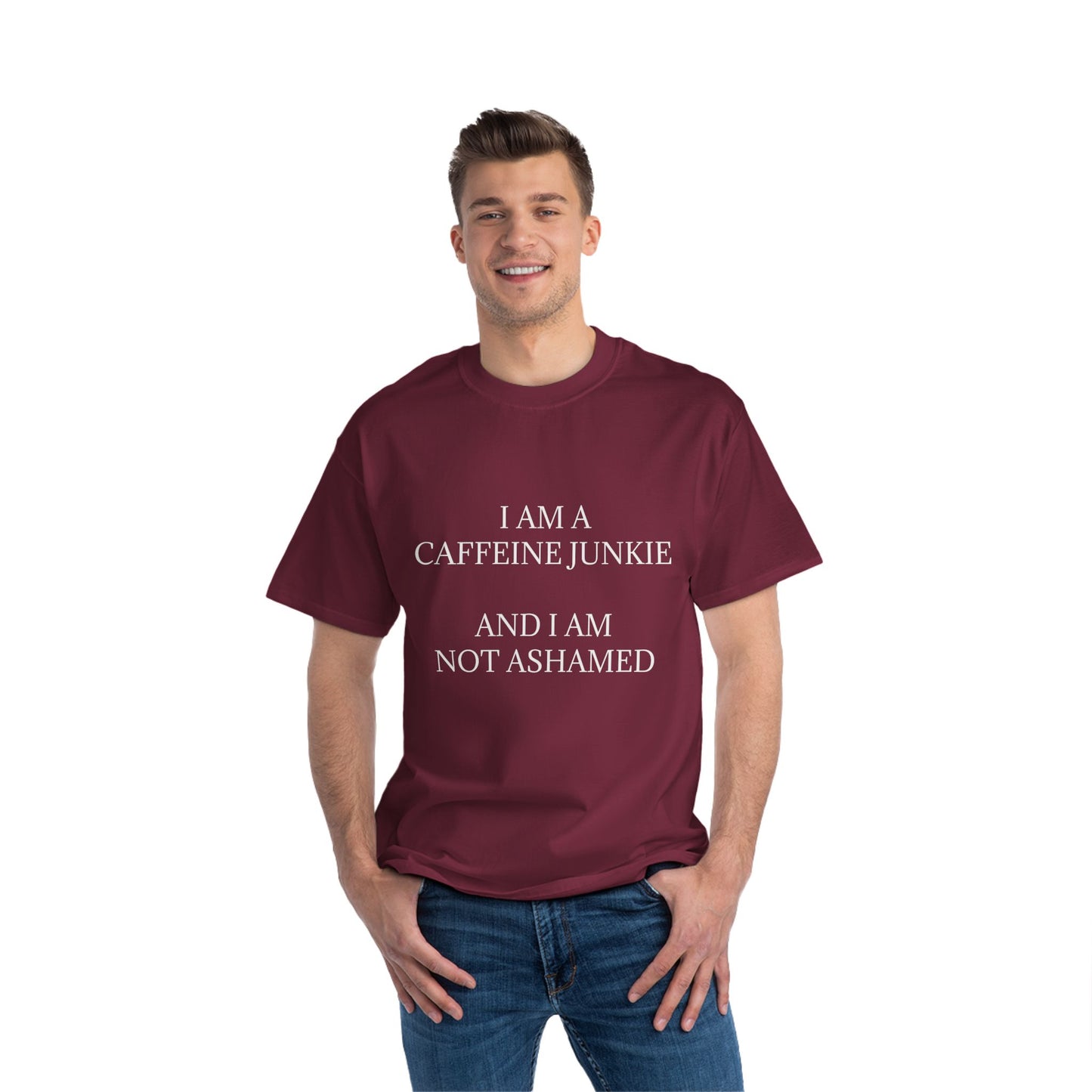 Caffeine Lets Me Men's Short-Sleeve Crewneck Tee
