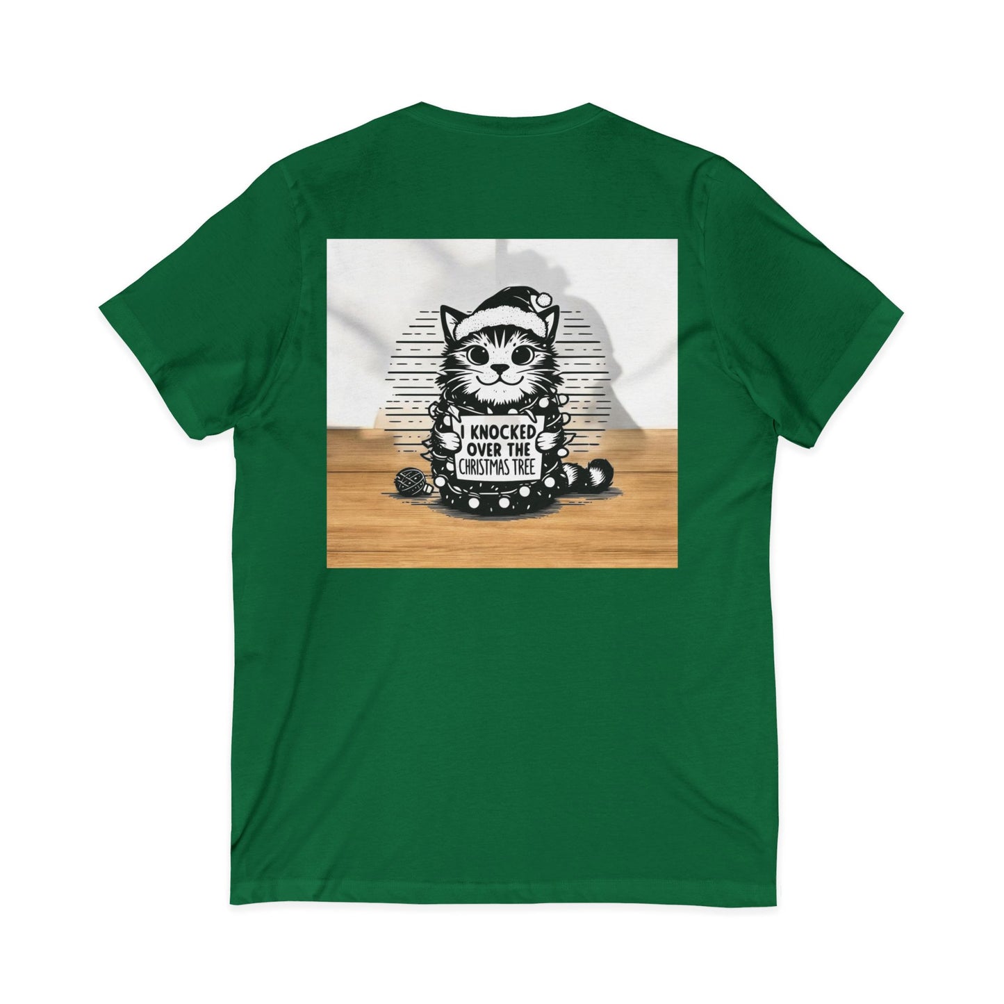 Naughty Cat Unisex Short Sleeve V-Neck Tee