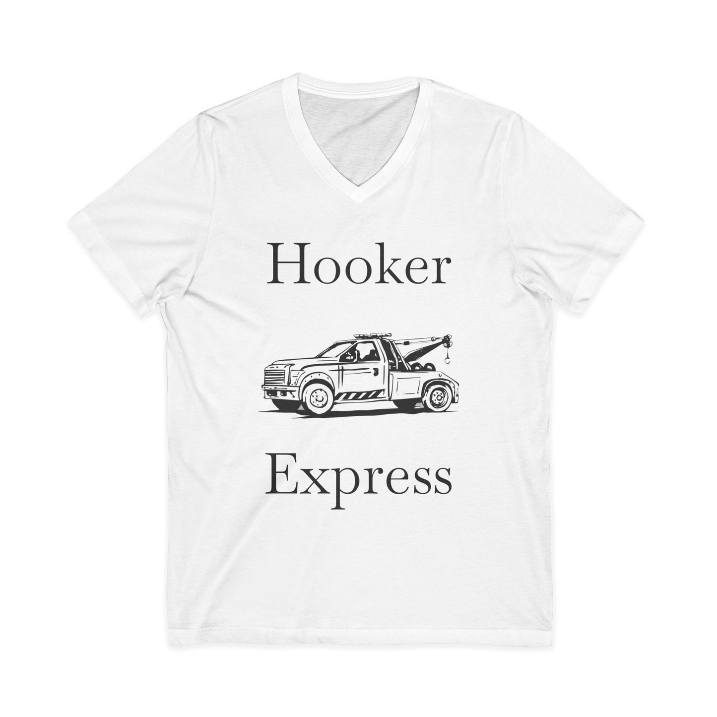 H**ker Express Wheel Lift Tow Truck Unisex Short Sleeve V-Neck Tee