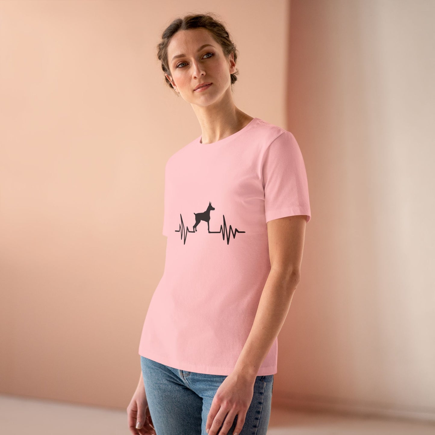 My Heart Beats For Dobermans Women's Short Sleeve Crewneck Tee