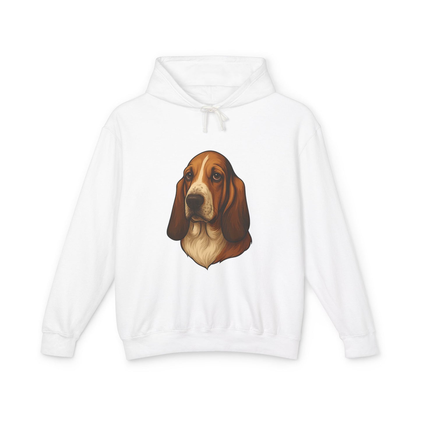 Basset Hound Head Unisex Lightweight Hoodie
