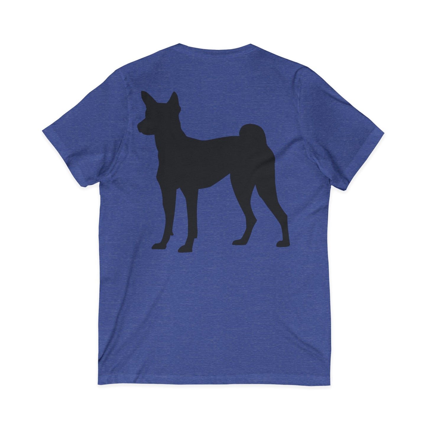 Basenji Silhouette Unisex Short Sleeve V-Neck Tee