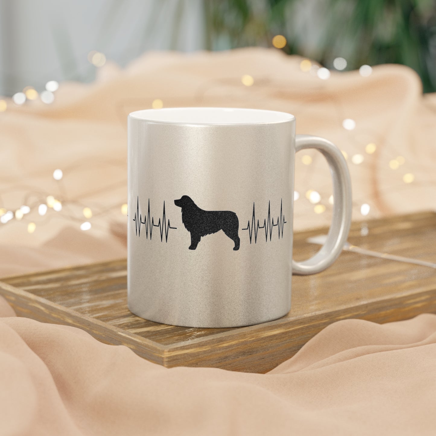 My Heart Beats For Aussies Metallic Coffee Mug