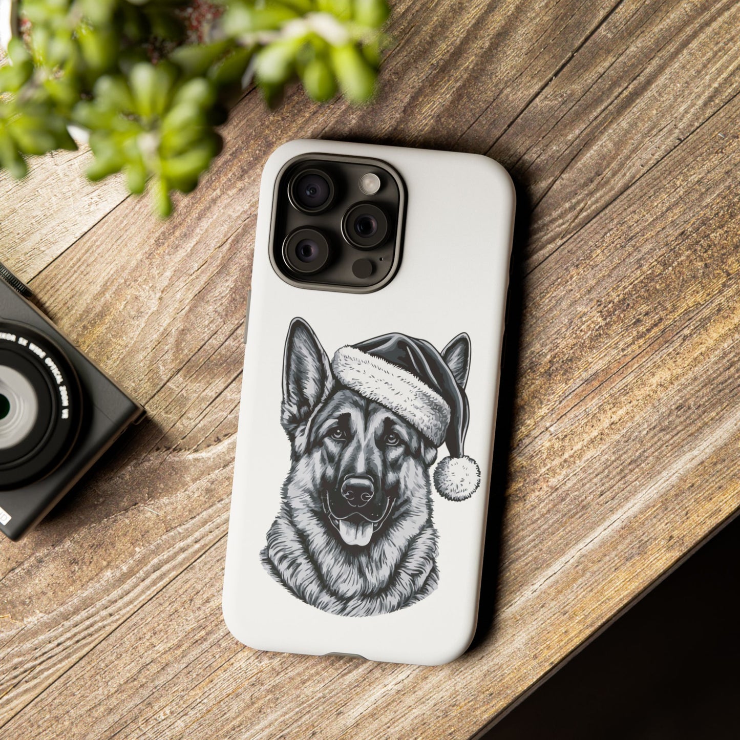 Santa Paws German Shepherd iPhone Case