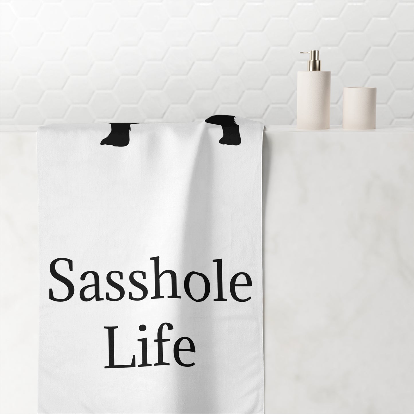 Sasshole Life Mink-Cotton  Beach Towel