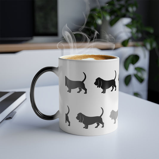 Basset Hound Silhouette Color Changing Mug