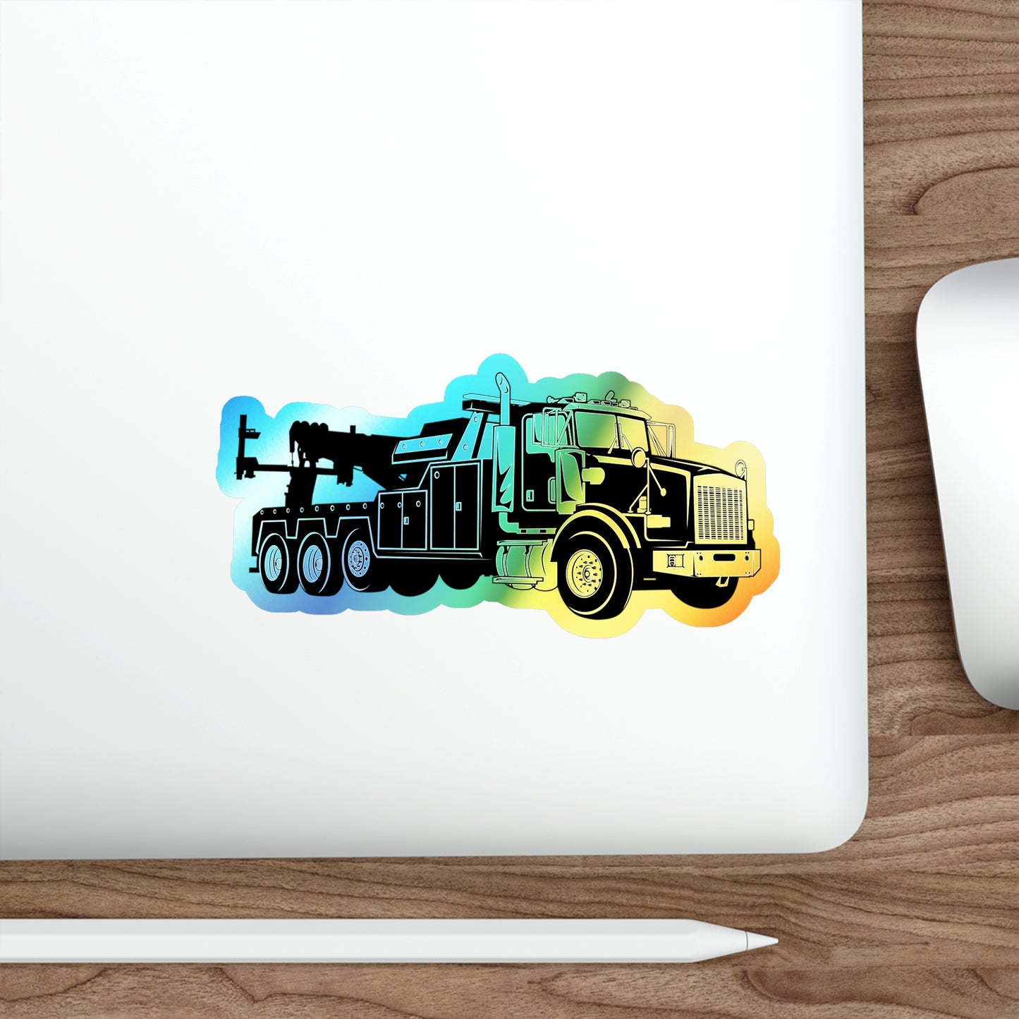 Heavy Tow Truck Holographic Sticker