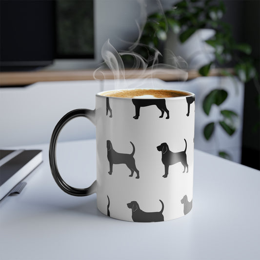 Bloodhound Silhouette Color Changing Mug