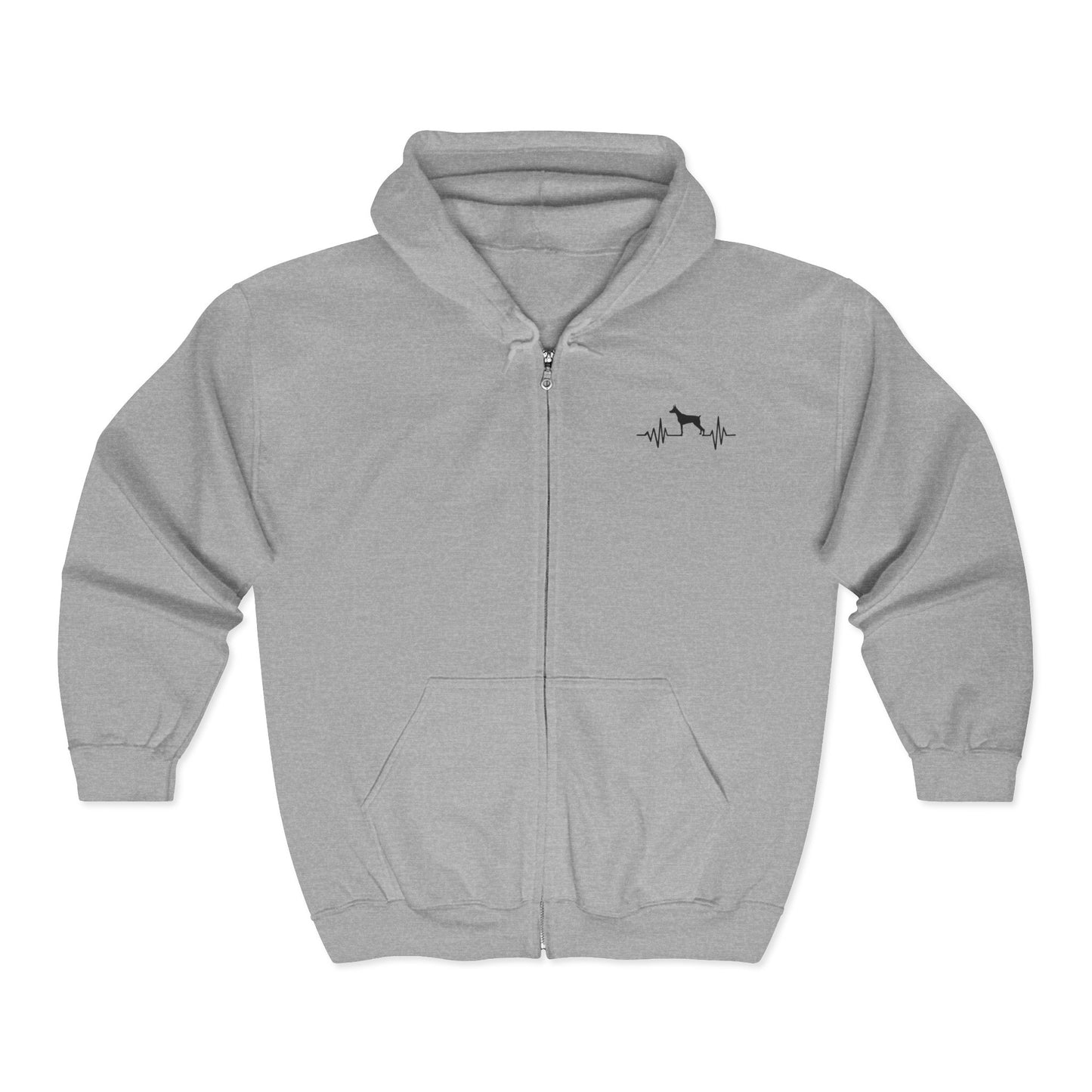 My Heart Beats For Dobermans Unisex Full Zip Hoodie