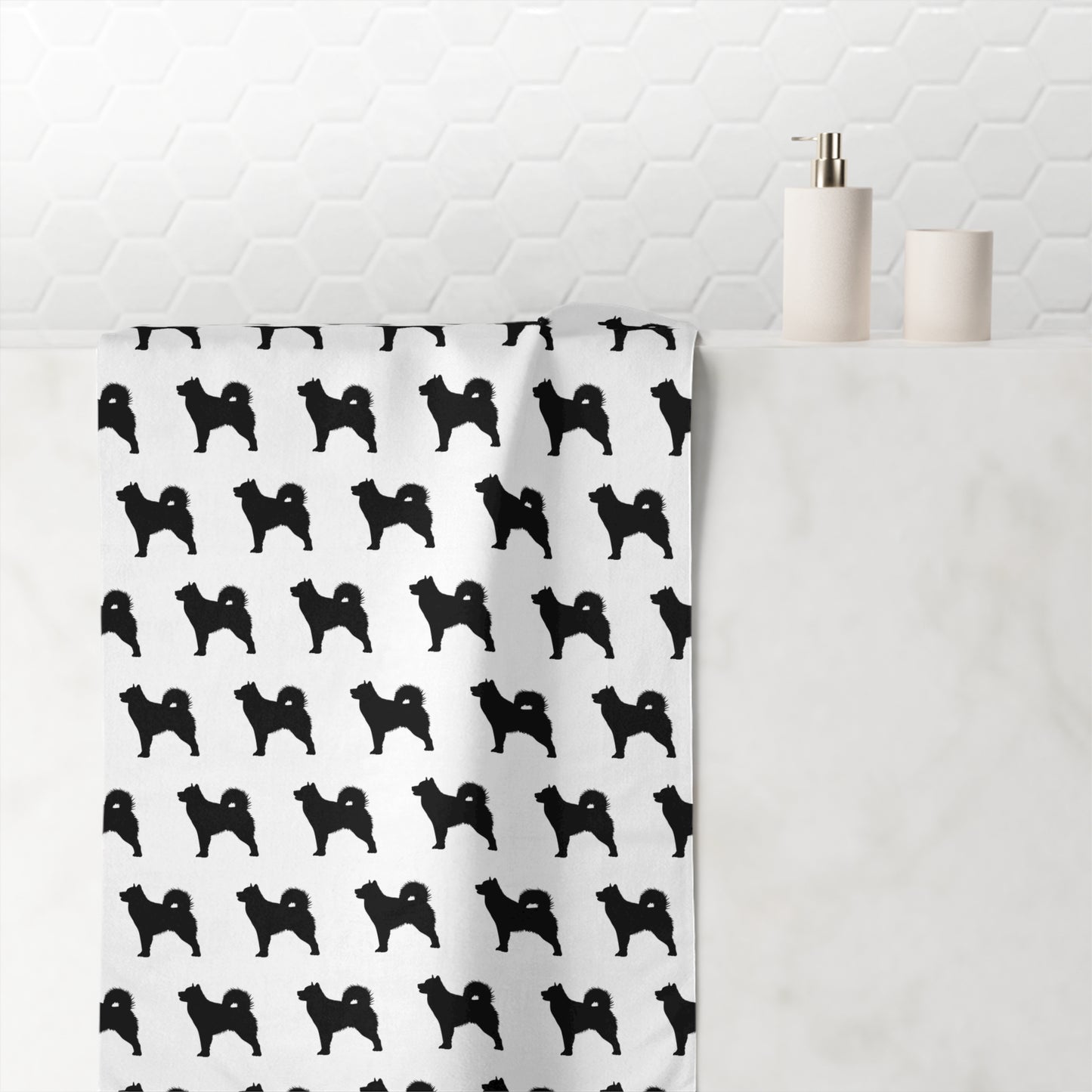 Malamute Silhouette Mink-Cotton  Beach Towel