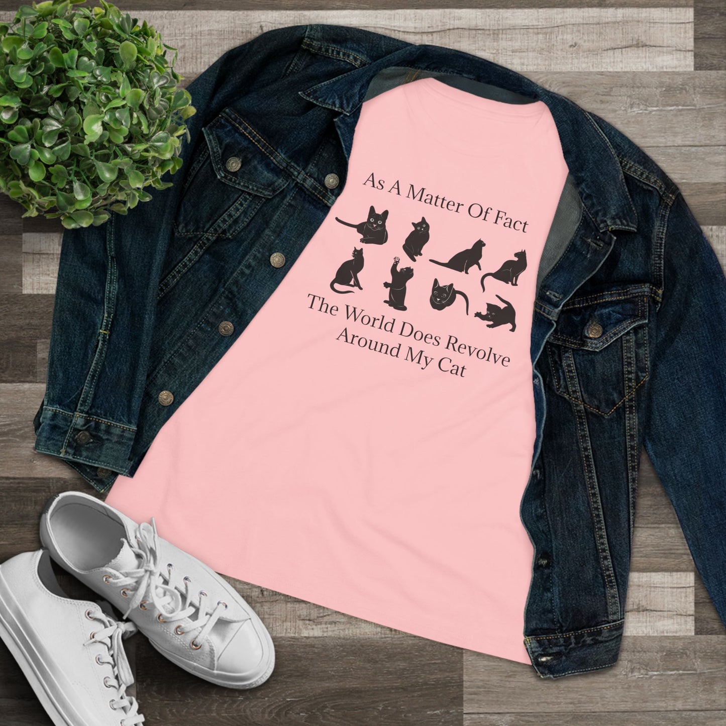 Matter Of Fact Cat Women's Short Sleeve Crewneck Tee