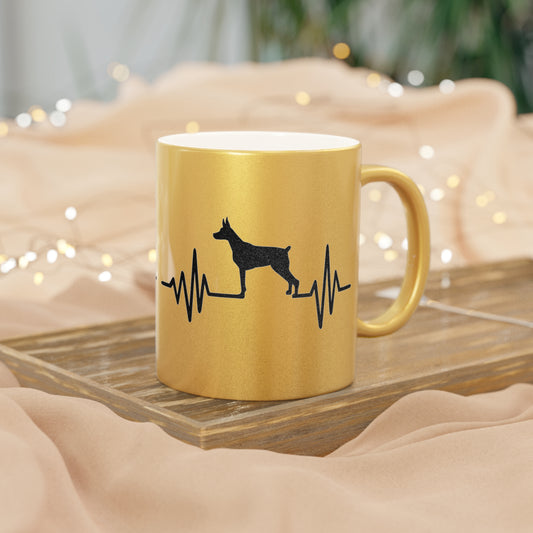 My Heart Beats For Dobermans Metallic Coffee Mug