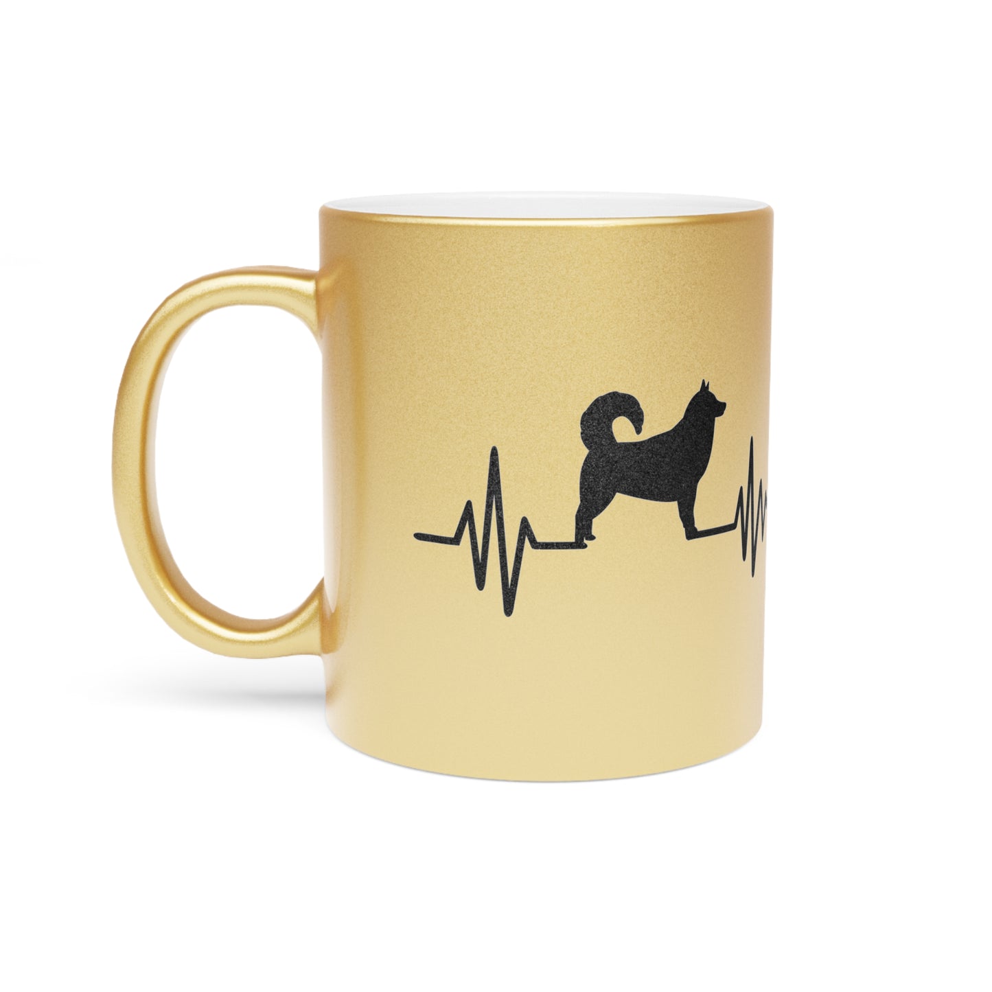 My Heart Beats For Malamutes Metallic Coffee Mug
