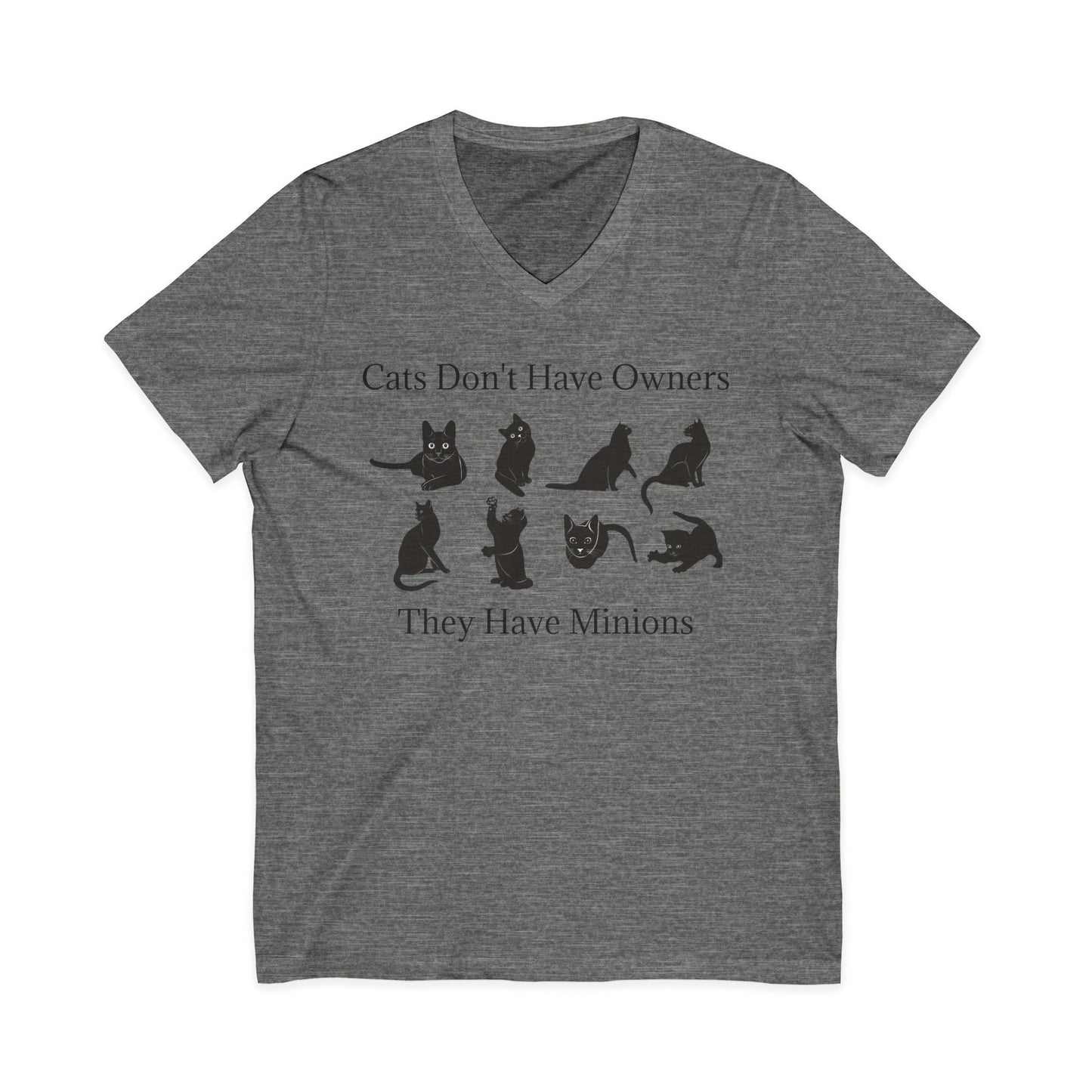 Cat Minions Unisex Short Sleeve V-Neck Tee