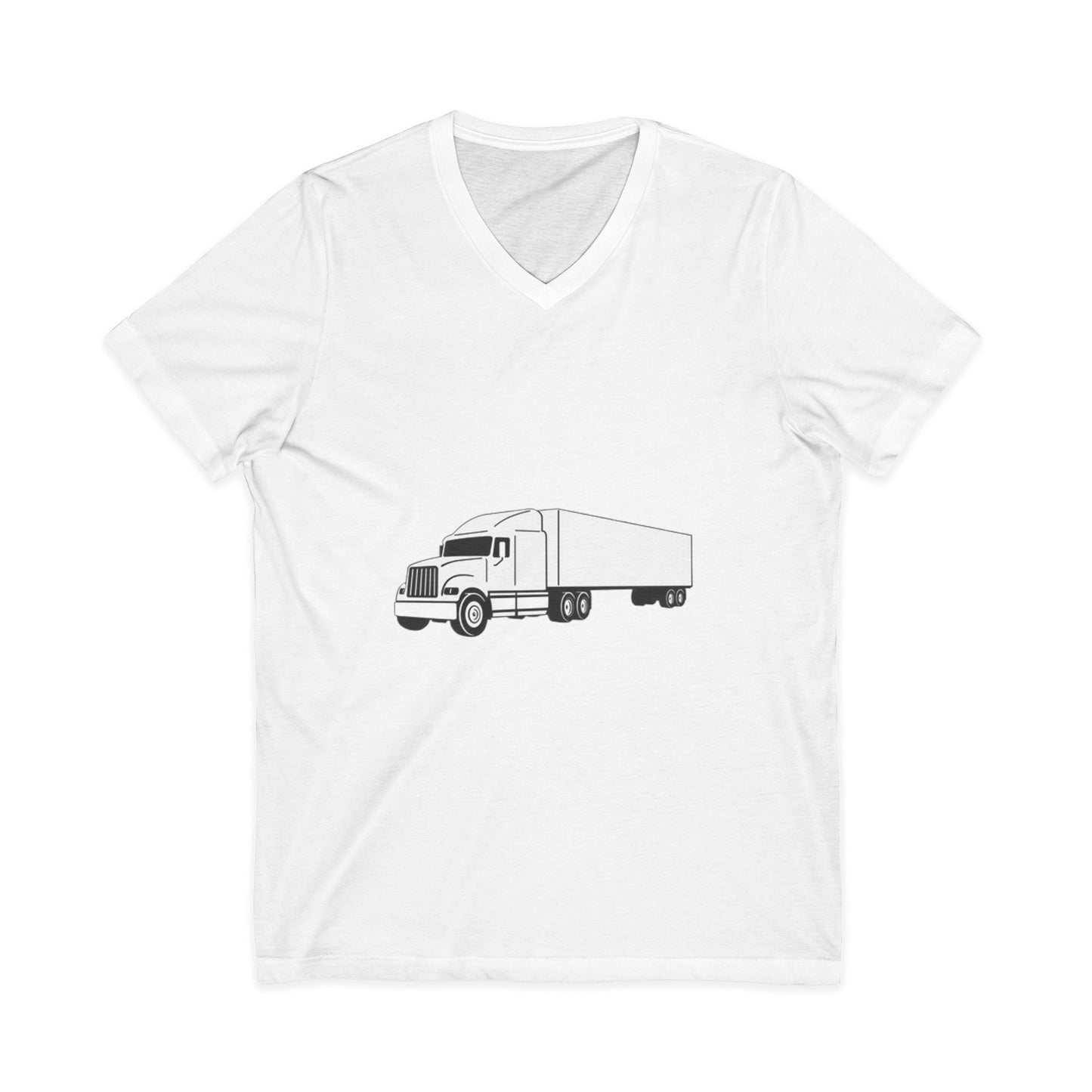 Semi Truck Unisex Short Sleeve V-Neck Tee