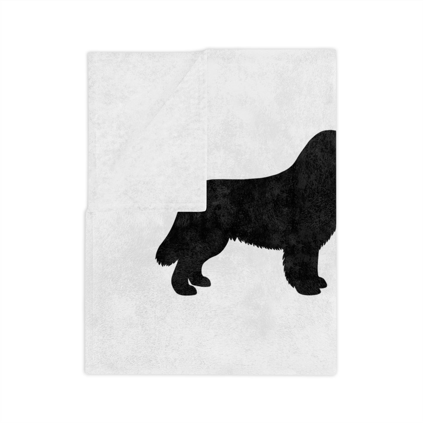 Newfie Silhouette Velveteen Microfiber Blanket