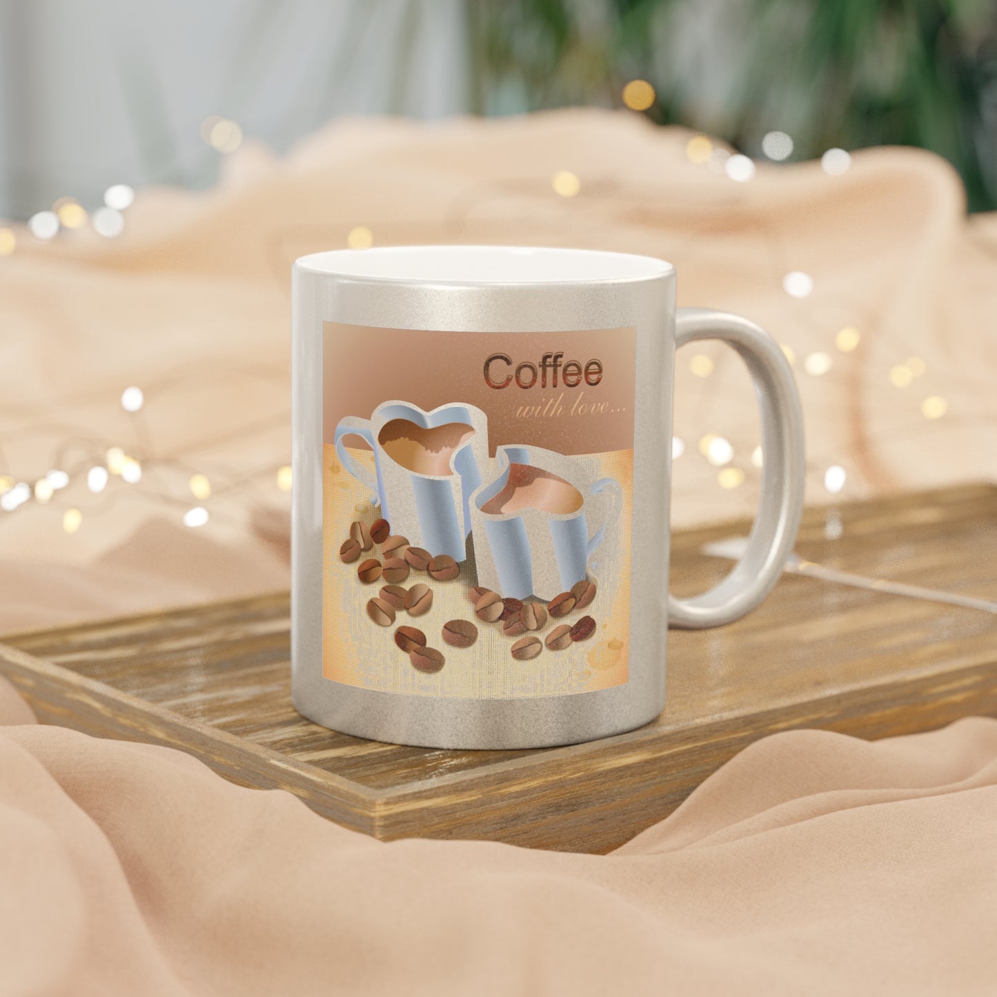 Coffee With Love Metallic Coffee Mug