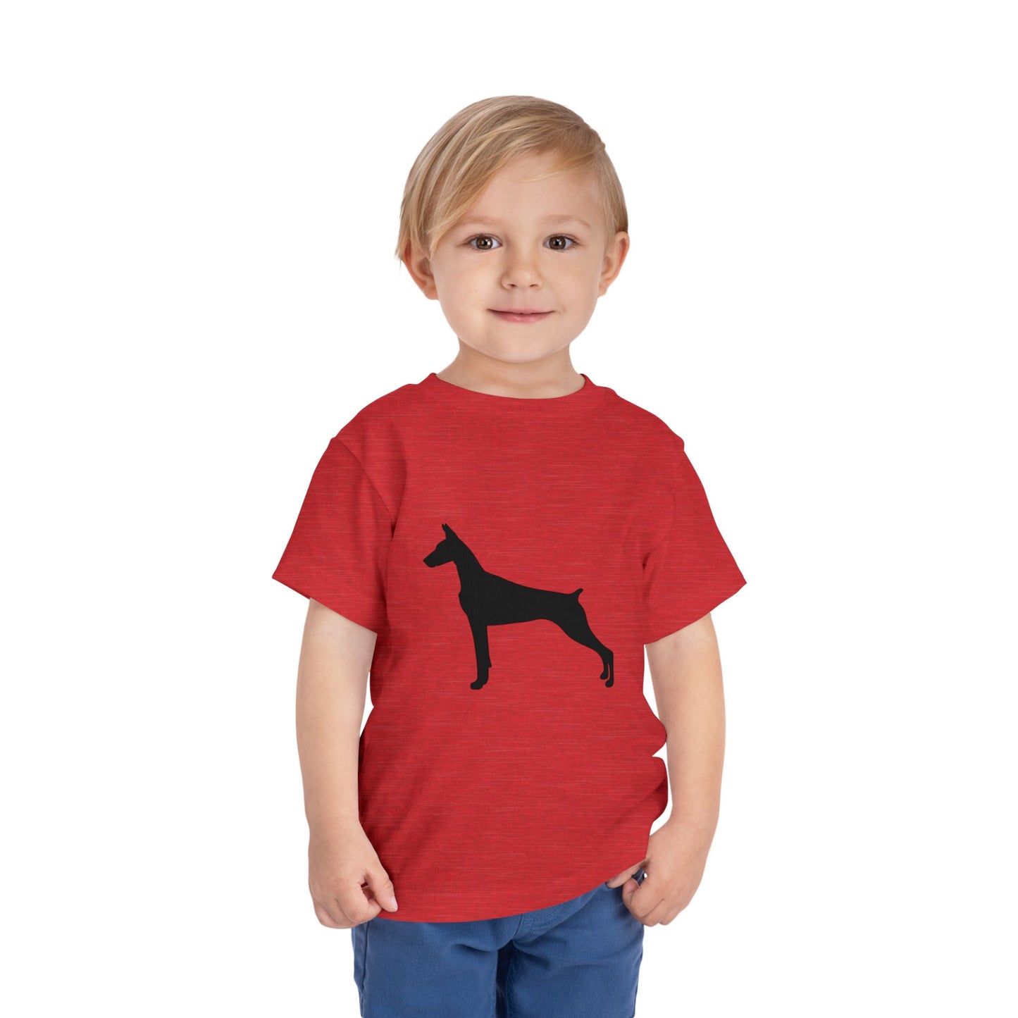 Doberman Silhouette Toddler Unisex Short Sleeve Crewneck Tee